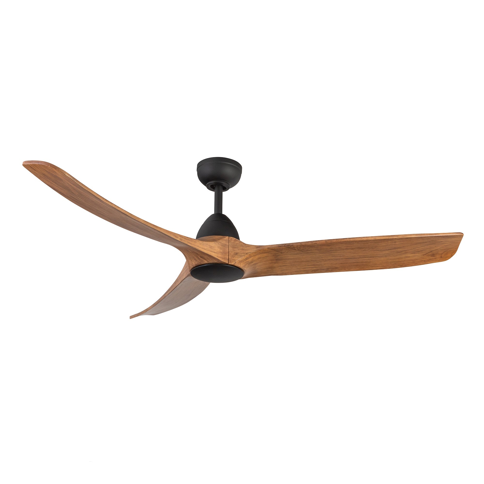 Baylor 60-in Matte Black/Natural Wood LED Ceiling Fan