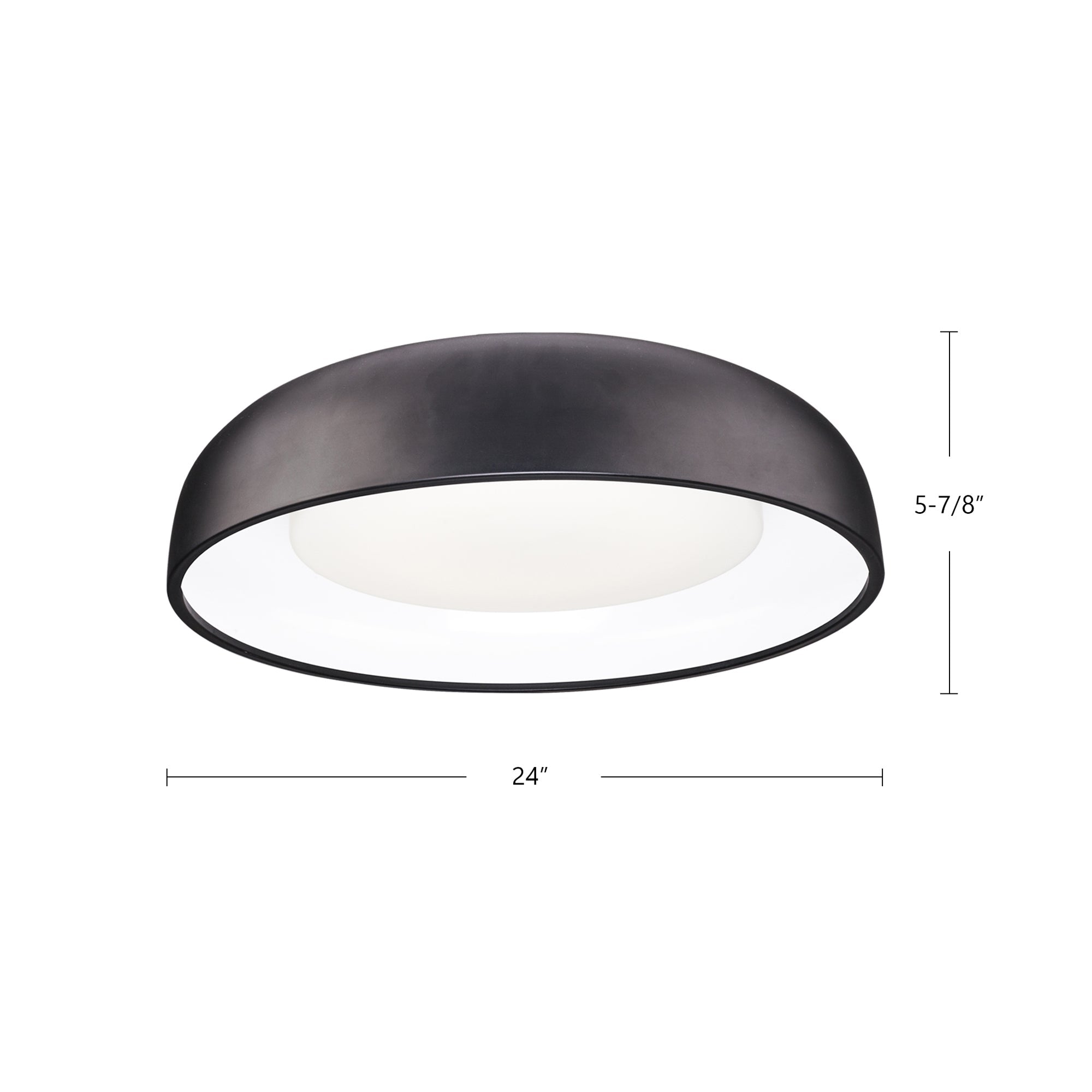 Beacon 24-in Black LED Flush Mount