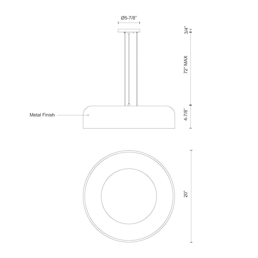 Kuzco Beacon PD13120-WH-5CCT LED Pendant, UL Damp Rated, White