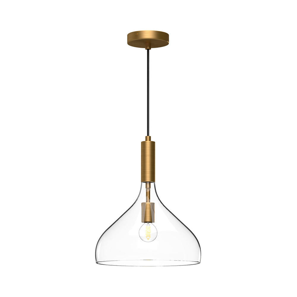 ALORA MOOD Lighting PD532312AGCL Pendant, 1 Light, Aged Gold/Clear Glass