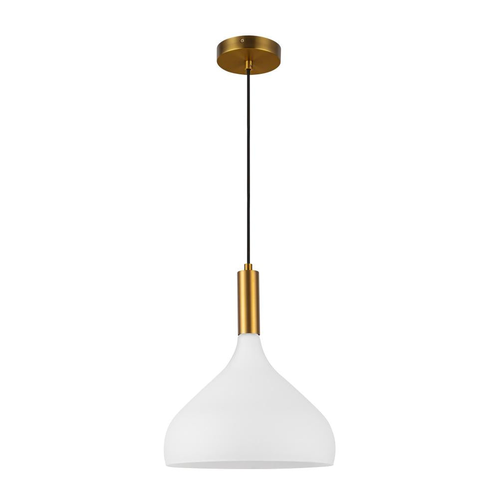 ALORA MOOD Lighting PD532312AGOP 1 Light Pendant, Aged Brass/Opal Glass