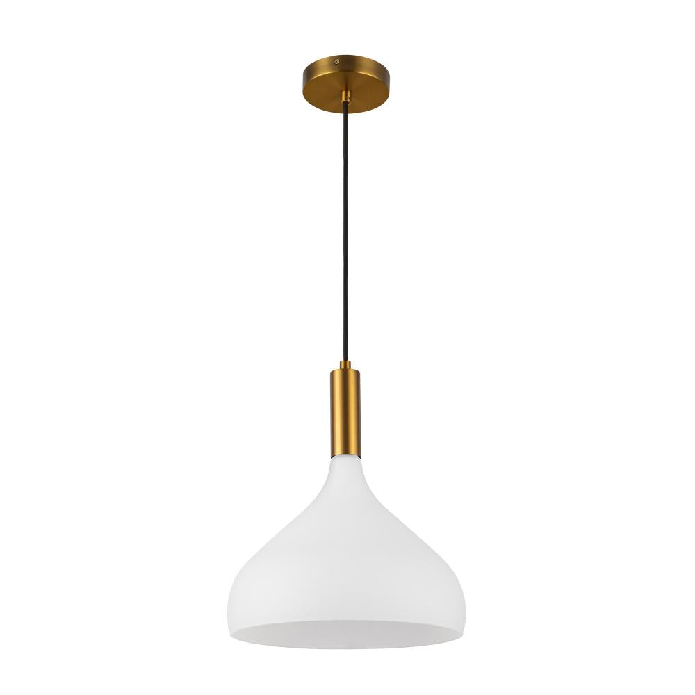 ALORA MOOD Lighting PD532312AGOP 1 Light Pendant, Aged Brass/Opal Glass