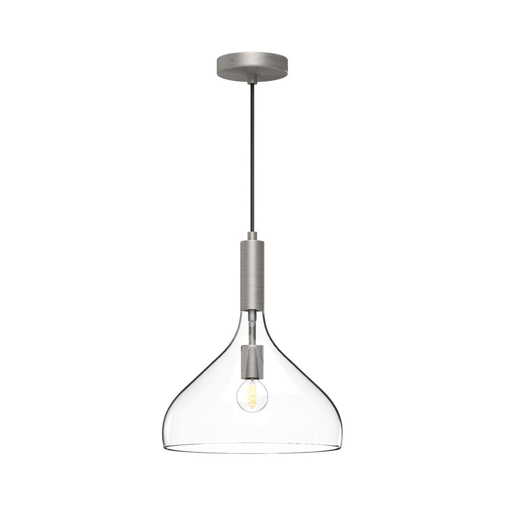 ALORA MOOD Lighting PD532312BNCL Pendant Light Fixture, UL Listed, Brushed Nickel/Clear Glass