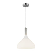 ALORA MOOD Lighting PD532312BNOP Pendant, 1 Light, Brushed Nickel/Opal Glass