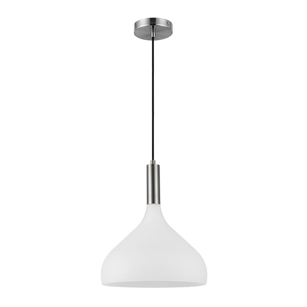 ALORA MOOD Lighting PD532312BNOP Pendant, 1 Light, Brushed Nickel/Opal Glass