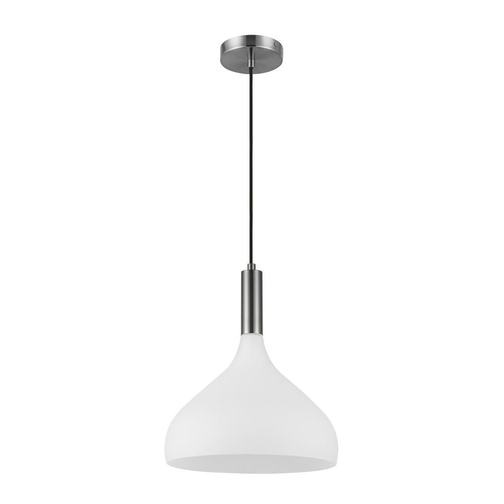 ALORA MOOD Lighting PD532312BNOP Pendant, 1 Light, Brushed Nickel/Opal Glass