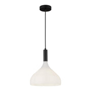 ALORA MOOD Lighting PD532312MBOP Pendant, 1 Light, Matte Black/Opal Glass