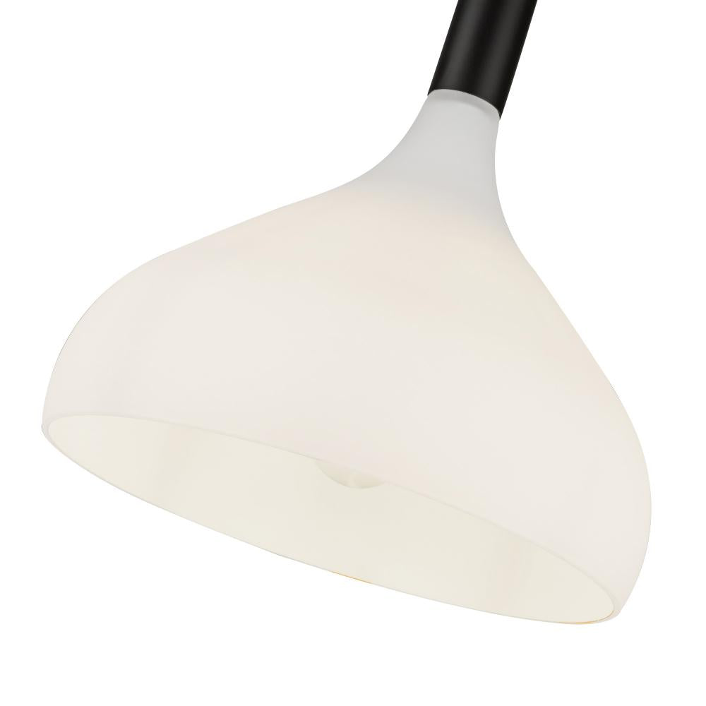 ALORA MOOD Lighting PD532312MBOP Pendant, 1 Light, Matte Black/Opal Glass