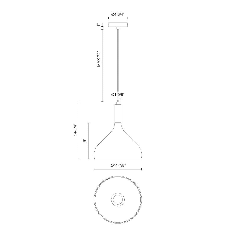 ALORA MOOD Lighting PD532312BNCL Pendant Light Fixture, UL Listed, Brushed Nickel/Clear Glass