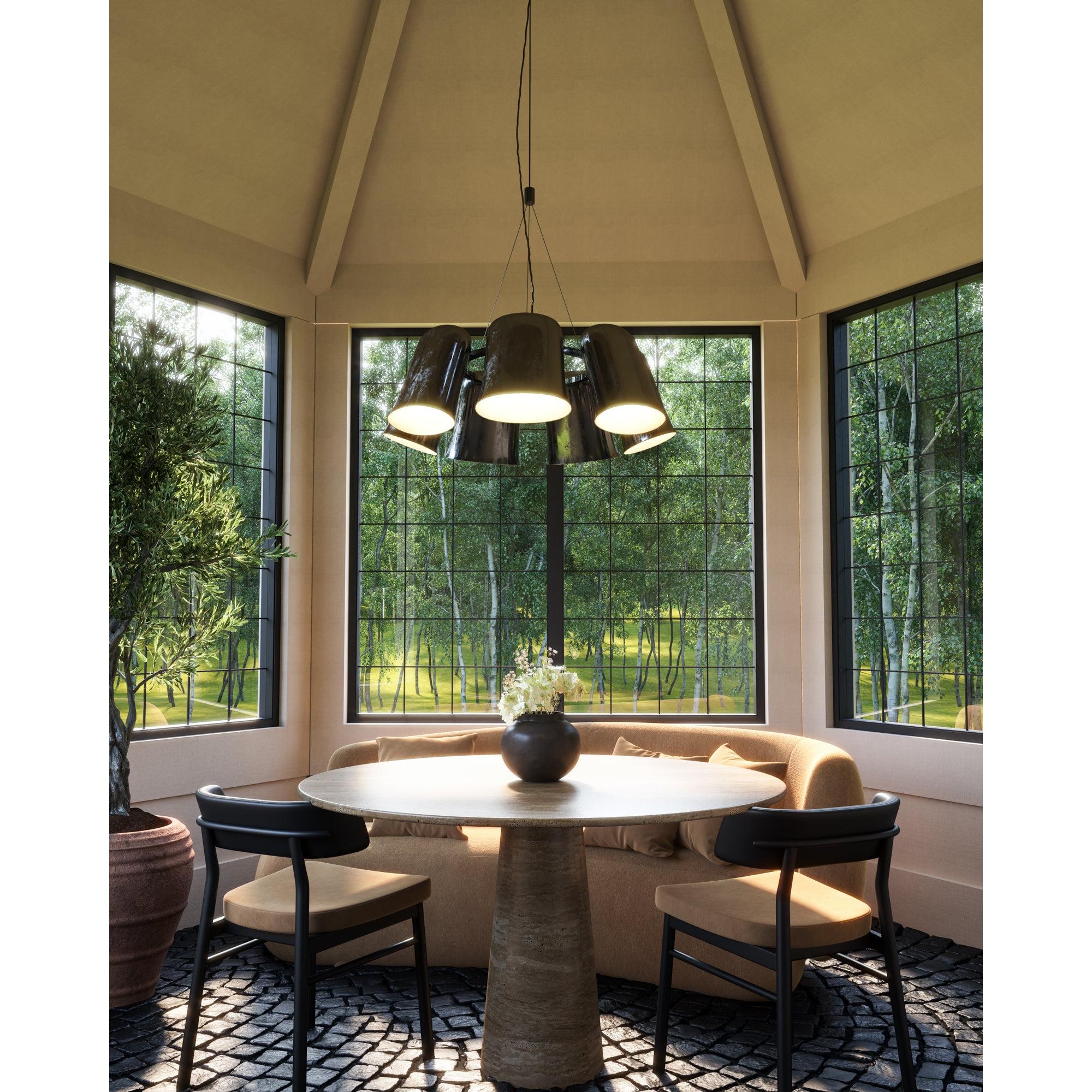 Bell 20-in Glossy Black LED Chandelier