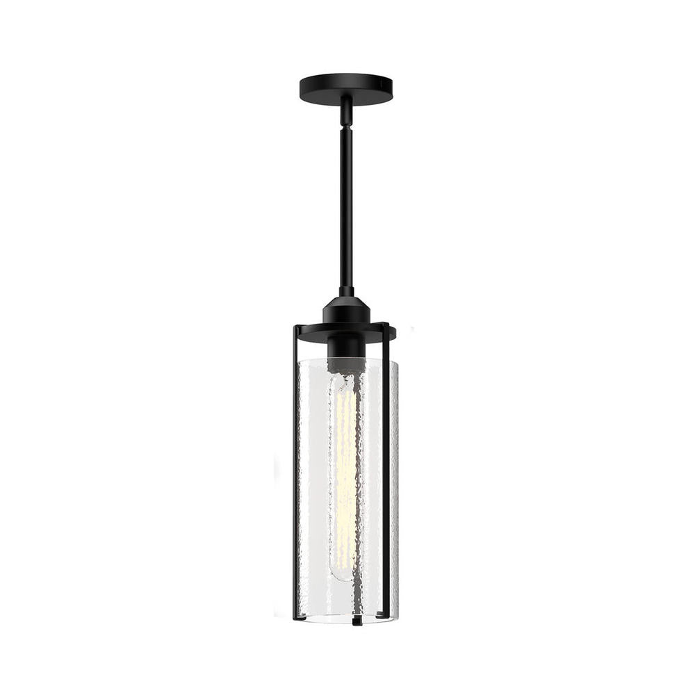 Alora Mood Lighting PD536107MBWC Pendant Light Fixture, UL Damp Rated, Clear Water Glass/Matte Black