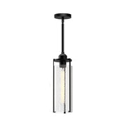 Alora Mood Lighting PD536107MBWC Pendant Light Fixture, UL Damp Rated, Clear Water Glass/Matte Black