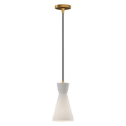 ALORA MOOD Lighting PD473706AGOP Pendant, Vintage Charm, Aged Gold/Opal Glass