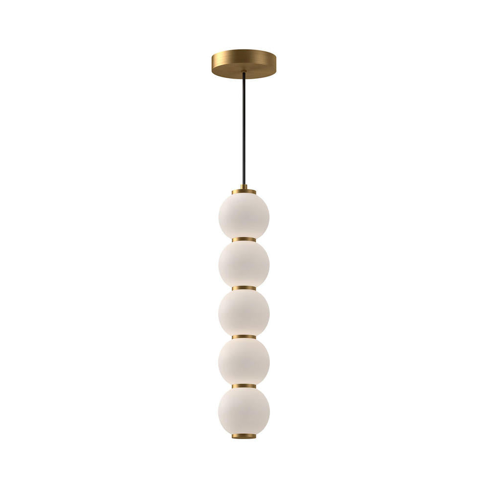 ALORA MOOD Lighting Bijou PD531515AGOP LED Pendant Fixture, UL Listed, Aged Gold/Opal Matte Glass