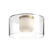 Kuzco Birch FM53512-BG/CL LED Flush Mount Fixture, UL Damp Rated, Brushed Gold/Clear