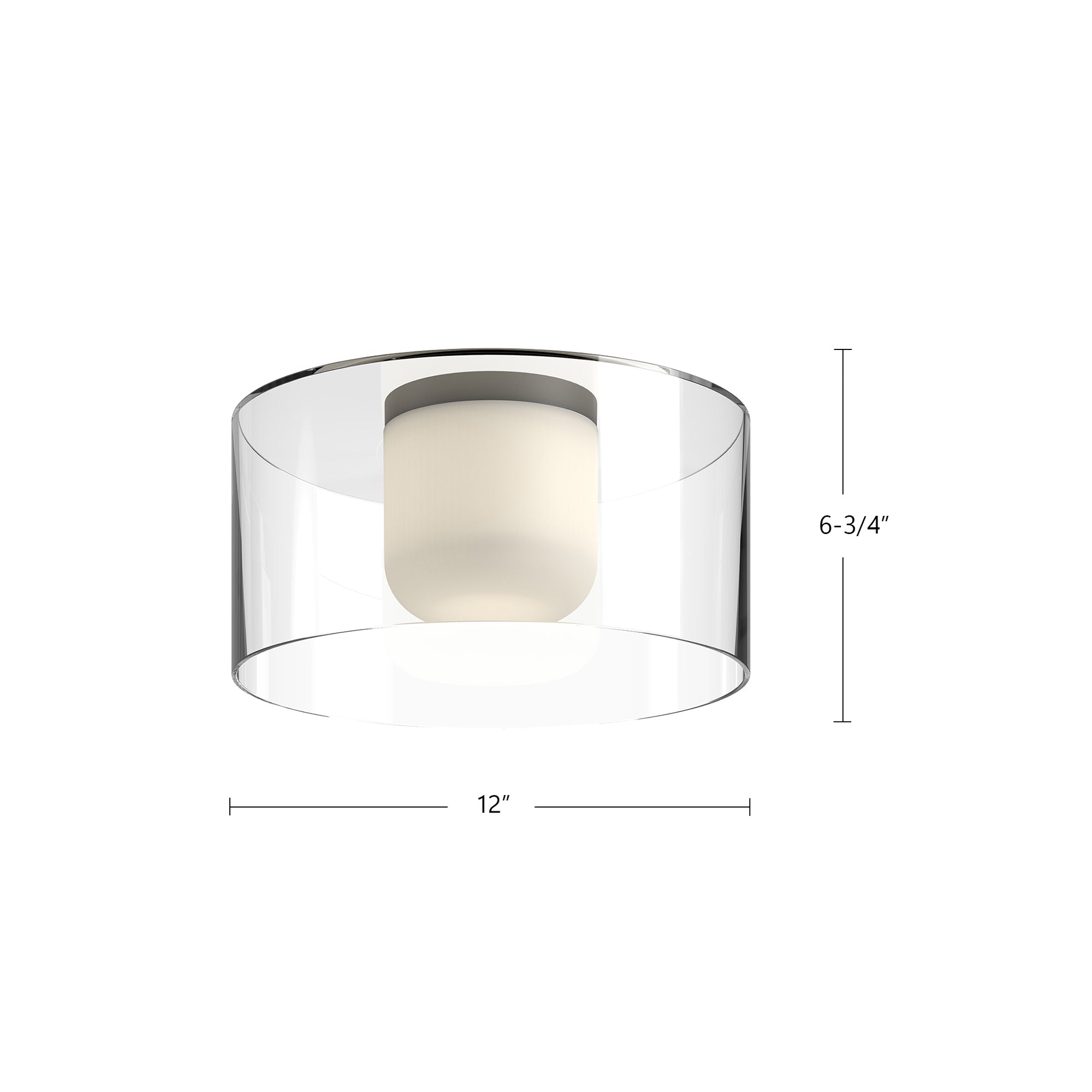 Birch 12-in Brushed Gold/Clear LED Flush Mount