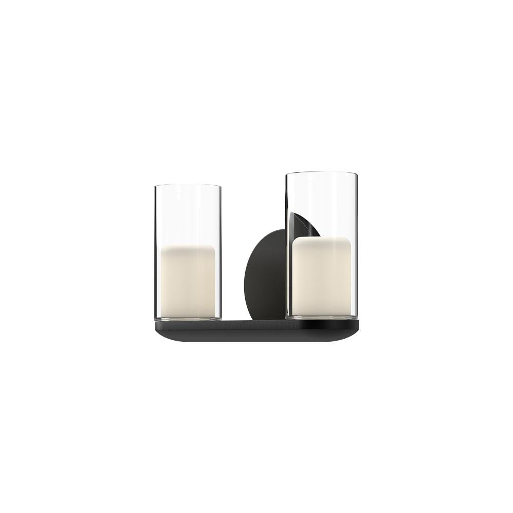 Kuzco Birch VL53511-BK/CL Vanity Light Fixture, UL Damp Rated, Black/Clear