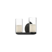 Kuzco Birch VL53511-BK/CL Vanity Light Fixture, UL Damp Rated, Black/Clear