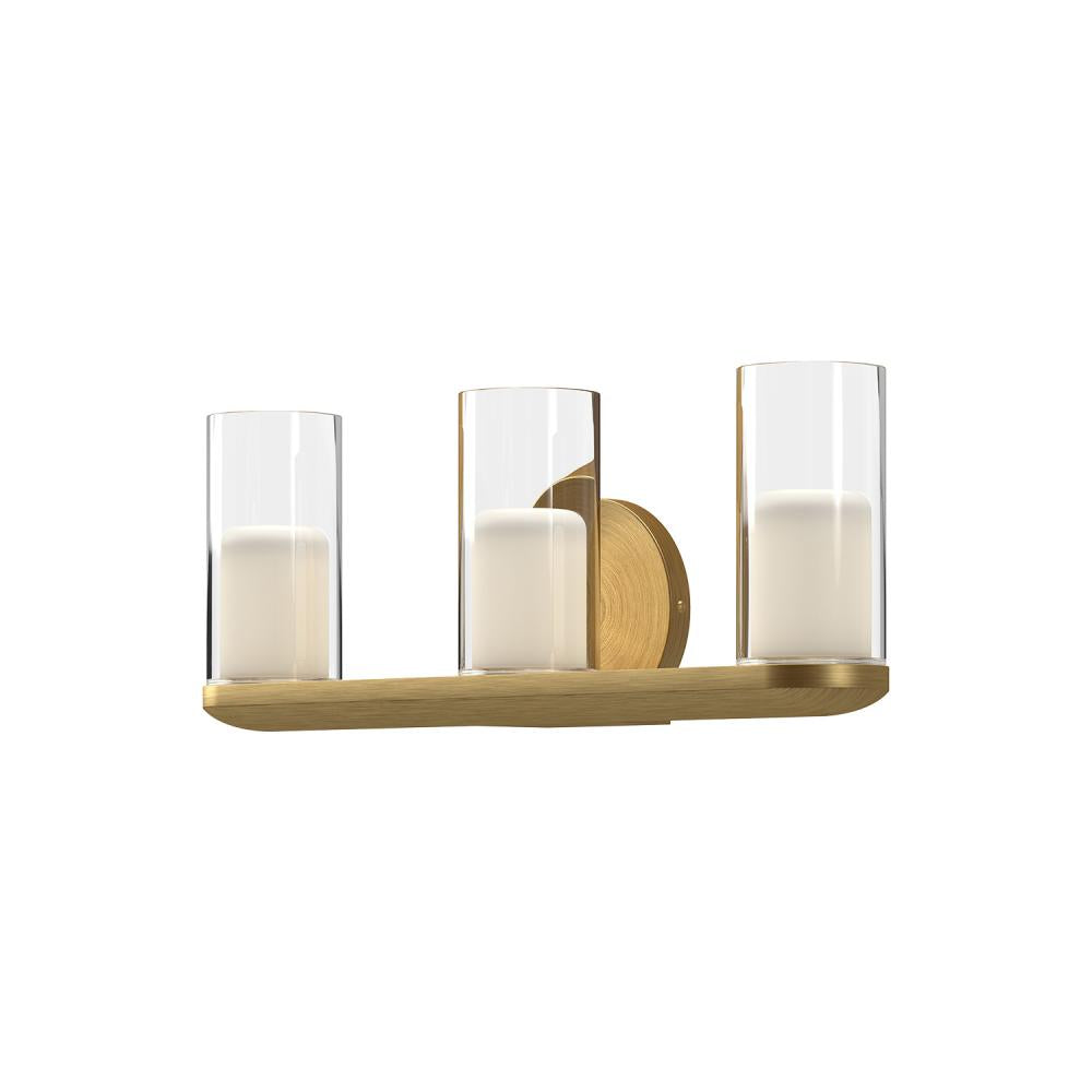 Kuzco VL53519 Birch Vanity Light Fixture, 25W Watt, Brushed Gold/Clear