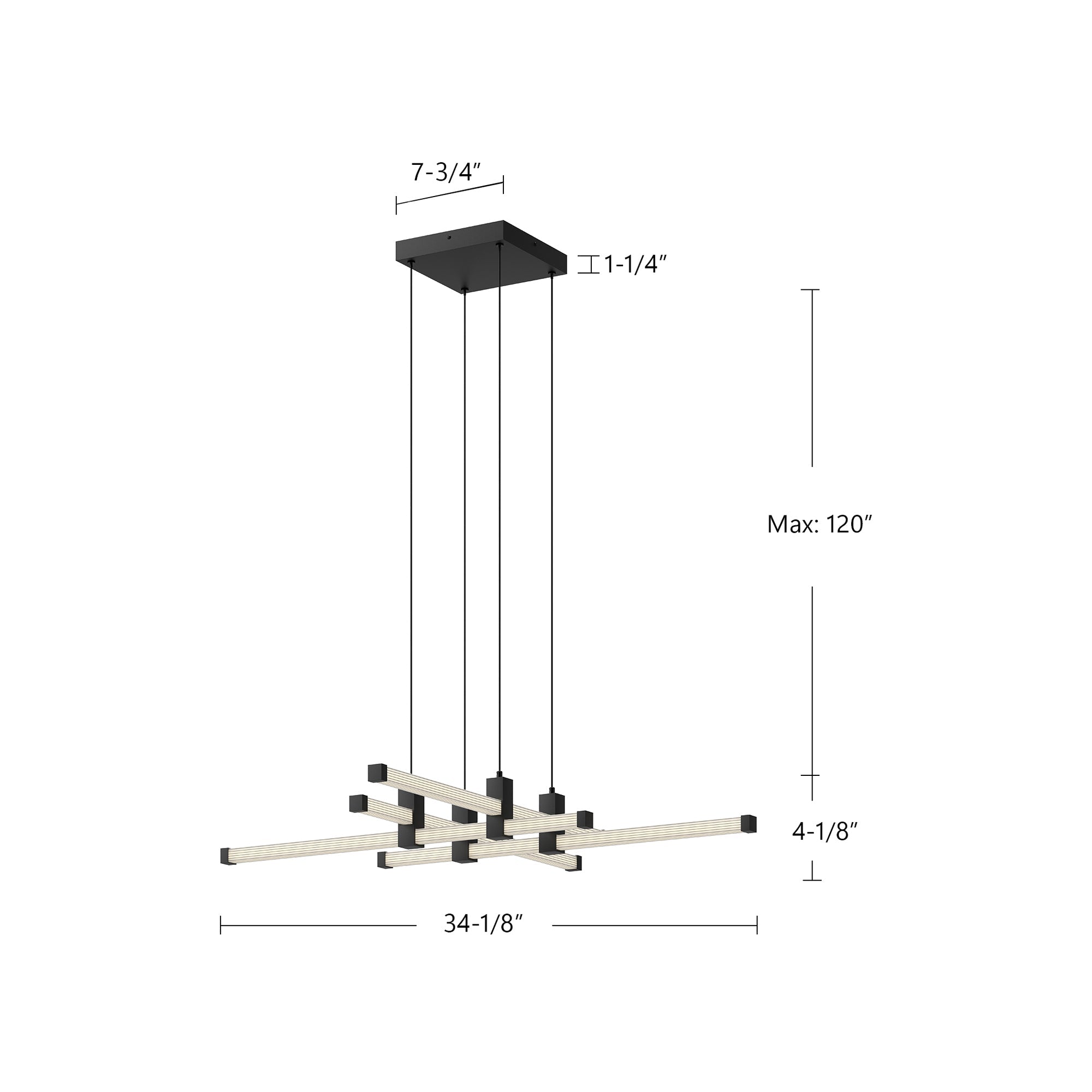 Blade 34-in Brushed Gold LED Chandeliers