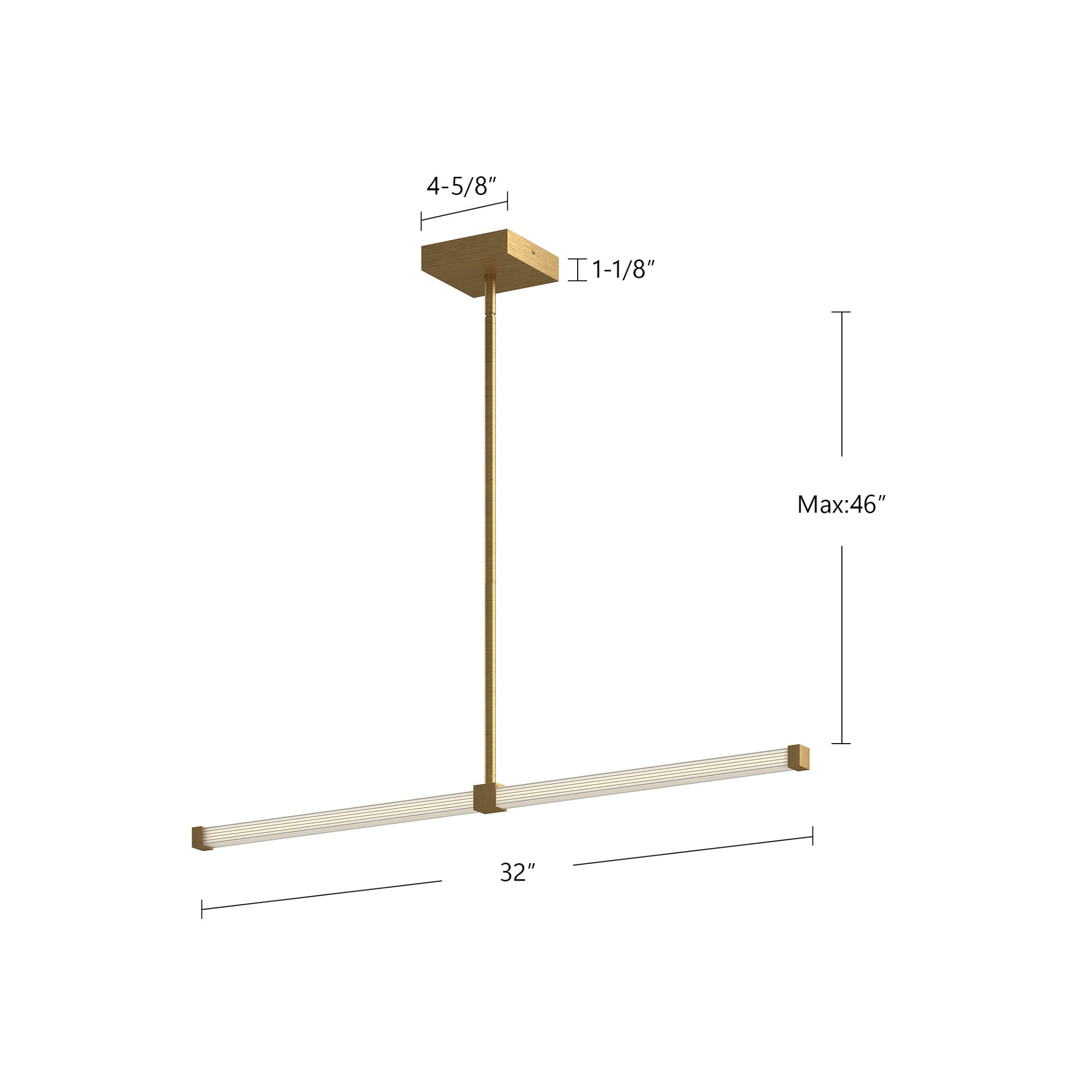 Blade 32-in Brushed Gold LED Linear Pendant