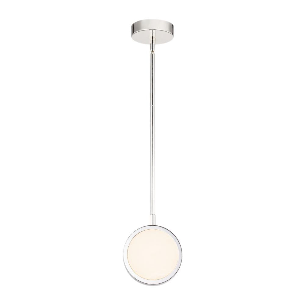 ALORA Lighting PD325106 Polished Nickel/Alabaster LED Pendant Light Fixture, UL Damp Rated, Polished Nickel/Alabaster
