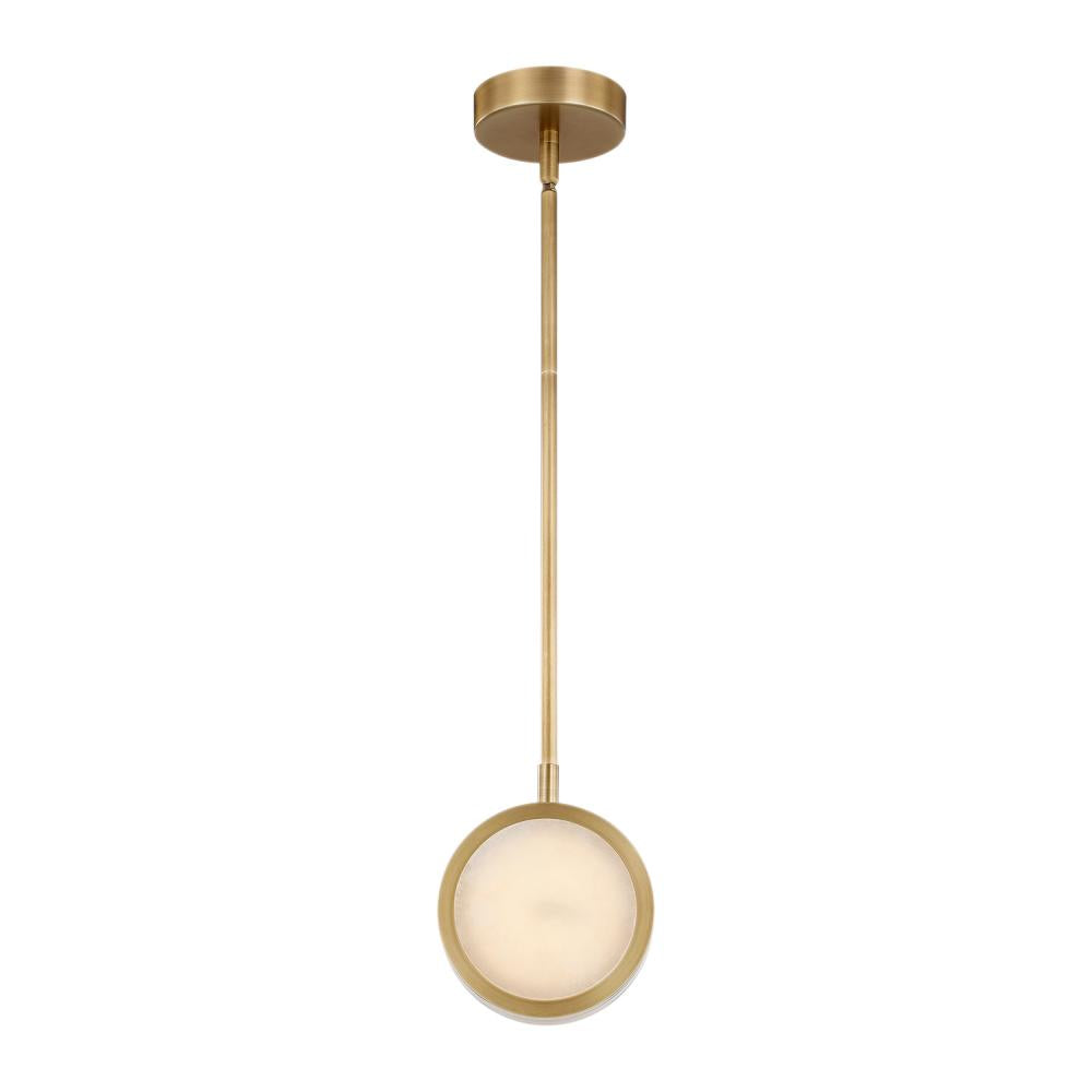 ALORA Lighting PD325106VBAR Pendant, LED, Vintage Brass/Alabaster