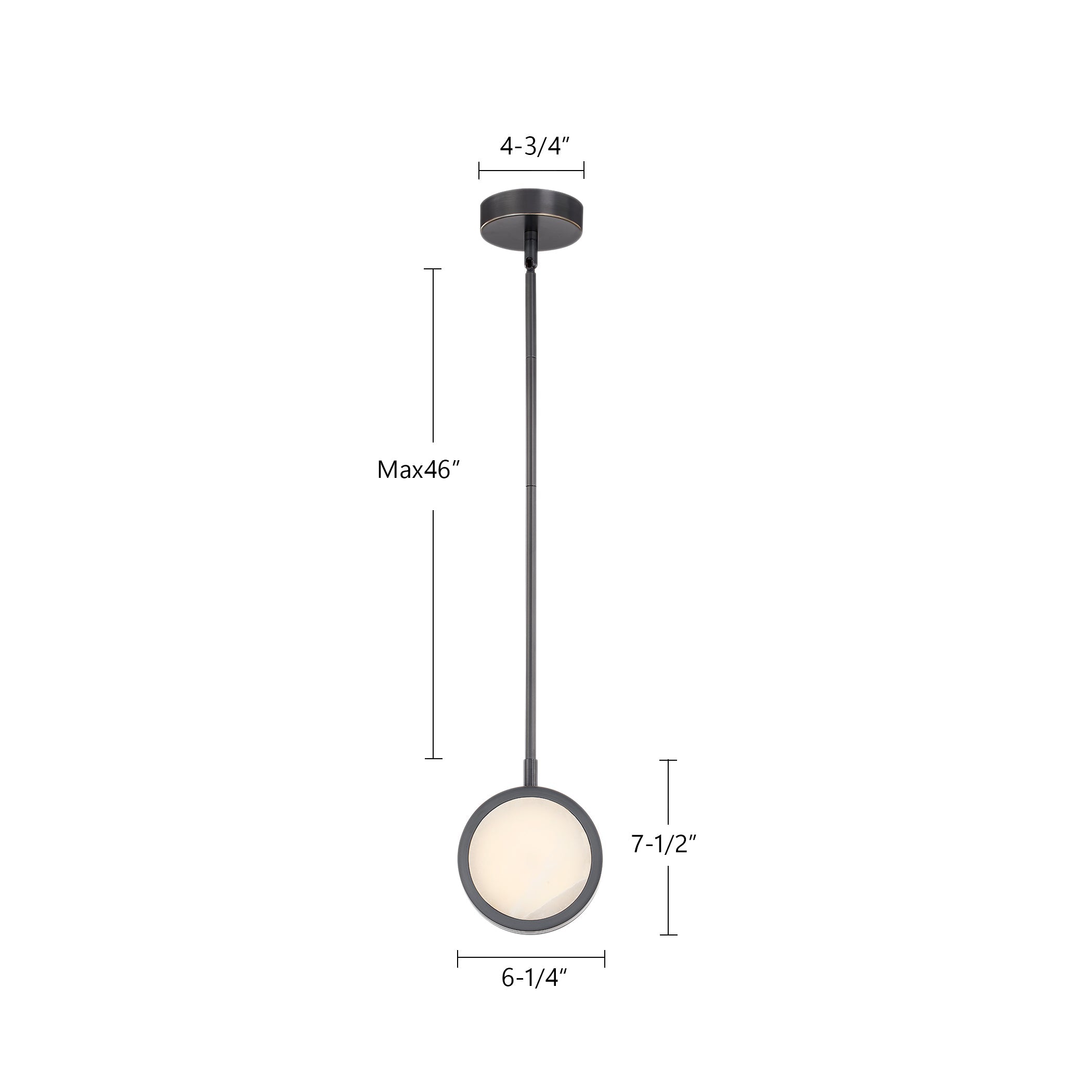 ALORA Lighting PD325106VBAR-UNV Pendant, Vintage Brass/Alabaster