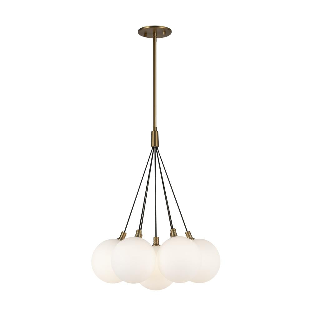 Kuzco Lighting CH3117-BG/OP Chandelier, LED, Brushed Gold/Opal Glass