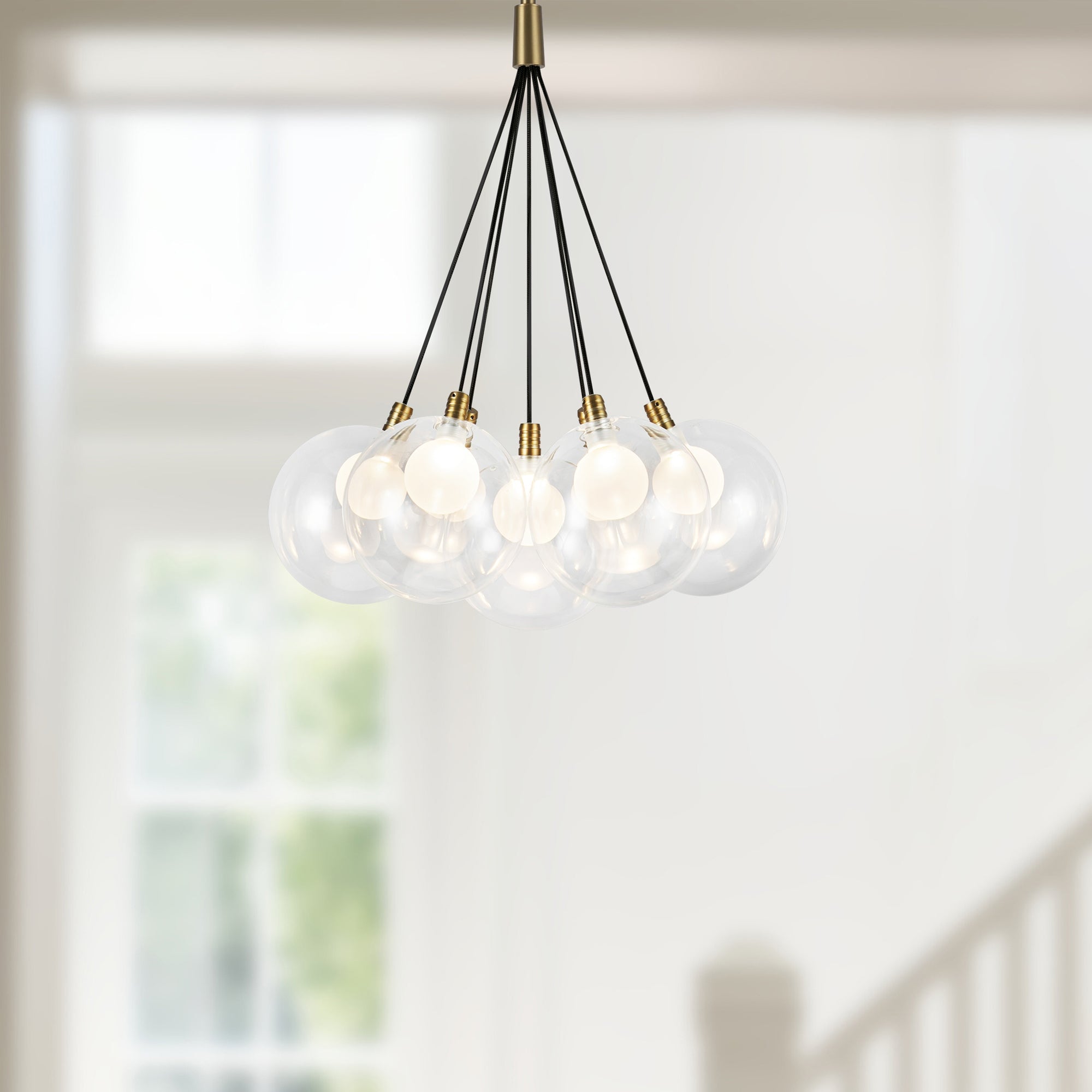 Bolla 16-in Brushed Gold LED Chandelier