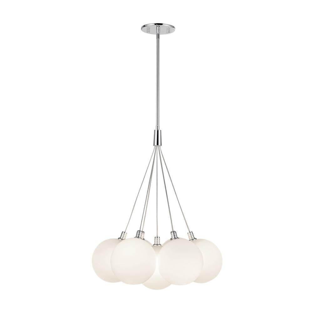 Kuzco Lighting CH3117-OP Bolla 17-in Opal Glass LED Chandelier, UL Listed, Opal Glass