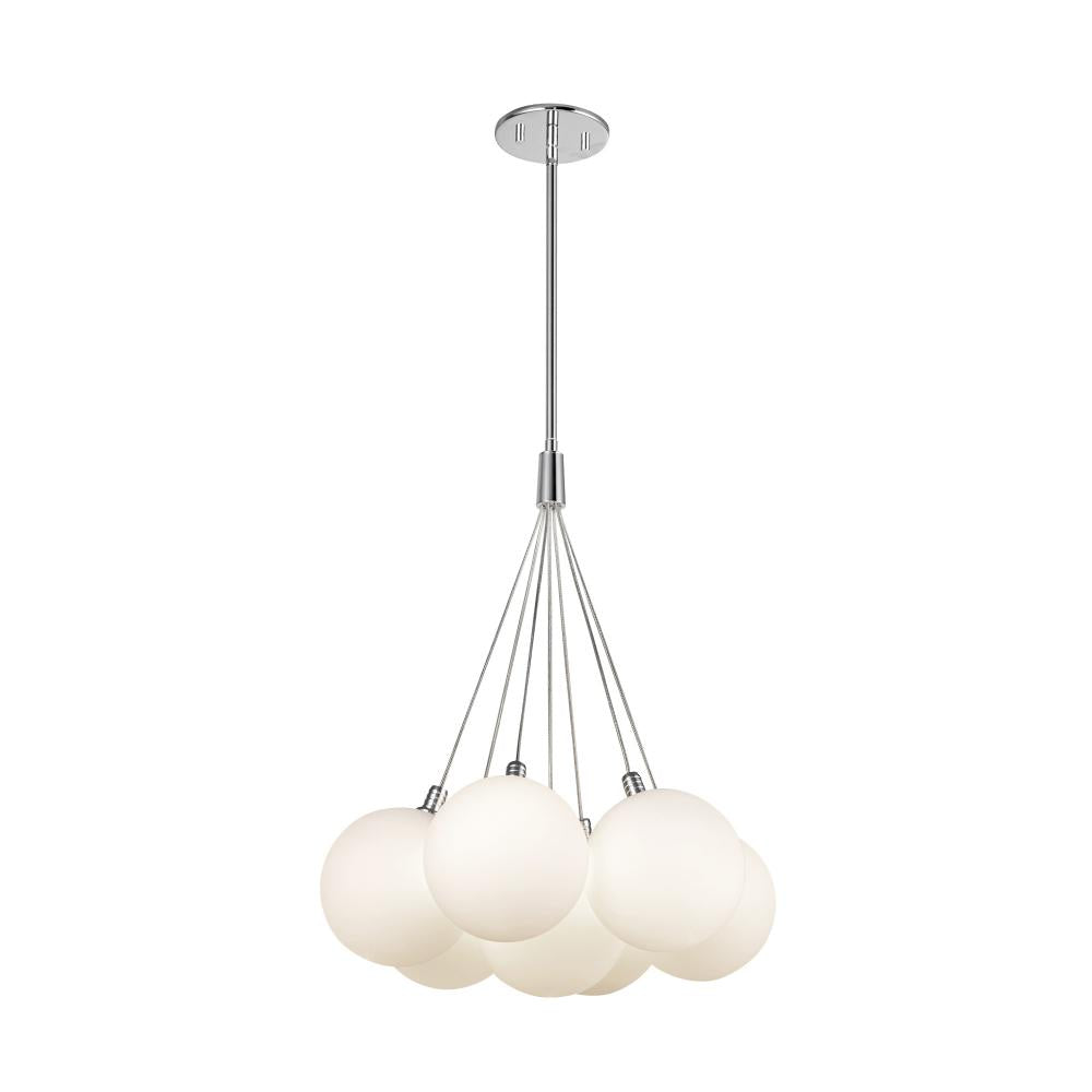 Kuzco Lighting CH3117-OP Bolla 17-in Opal Glass LED Chandelier, UL Listed, Opal Glass