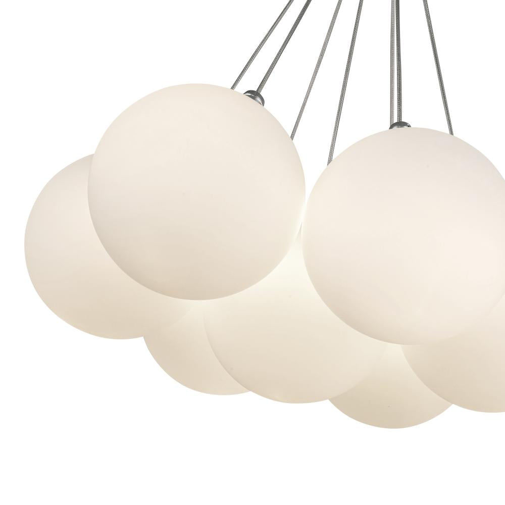 Kuzco Lighting CH3117-OP Bolla 17-in Opal Glass LED Chandelier, UL Listed, Opal Glass