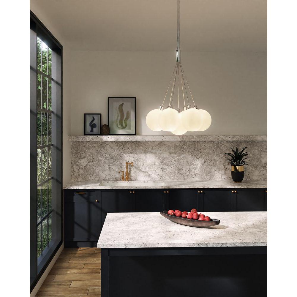 Kuzco Lighting CH3117-OP Bolla 17-in Opal Glass LED Chandelier, UL Listed, Opal Glass