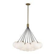 Kuzco Lighting CH3128-BG/OP Chandelier, 28-in, LED, Brushed Gold/Opal Glass