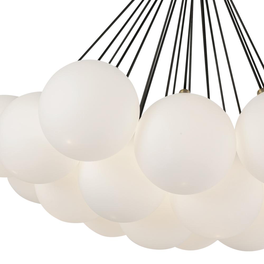 Kuzco Lighting CH3128-BG/OP Chandelier, 28-in, LED, Brushed Gold/Opal Glass