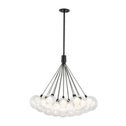 Kuzco Lighting CH3128-BK Bolla 28-in Black LED Chandelier, UL Listed, Black
