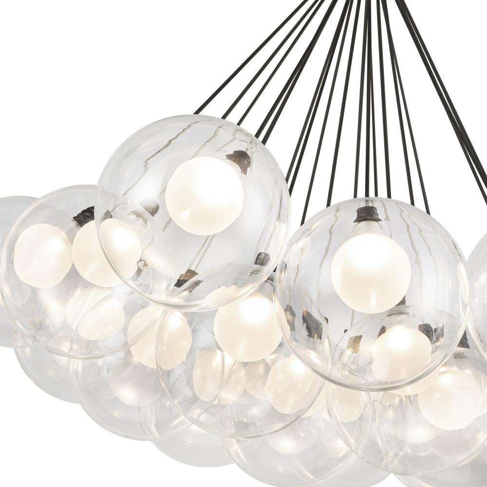 Kuzco Lighting CH3128-BK Bolla 28-in Black LED Chandelier, UL Listed, Black
