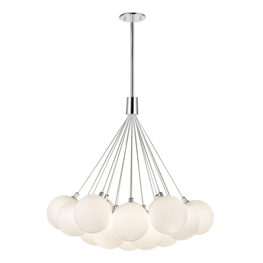 Kuzco Lighting CH3128-OP Bolla 28-in Opal Glass LED Chandelier, UL Listed, Opal Glass