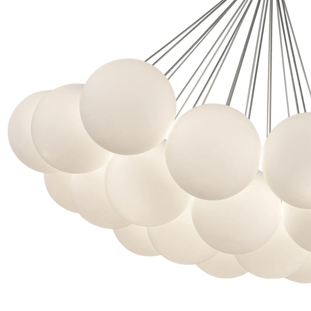 Kuzco Lighting CH3128-OP Bolla 28-in Opal Glass LED Chandelier, UL Listed, Opal Glass