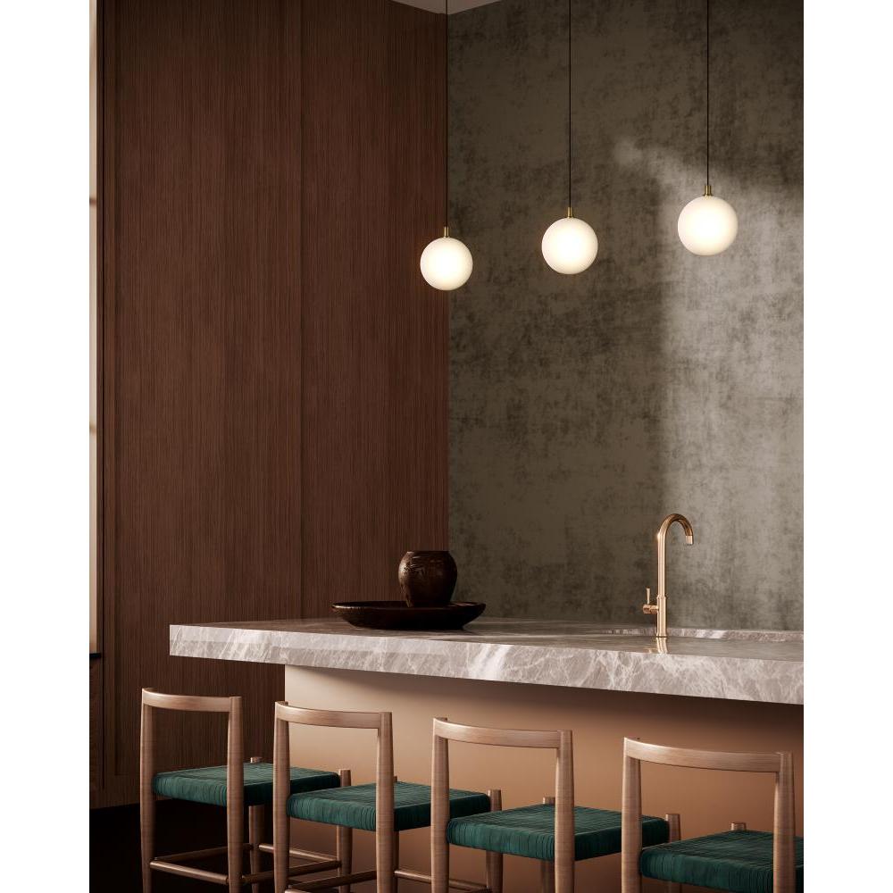 Kuzco Bolla PD3106-BG/OP Pendant Light Fixture, UL Listed, Brushed Gold/Opal Glass