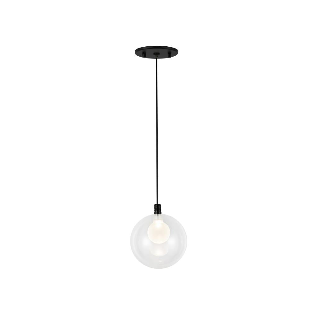 Kuzco PD3106-BK Bolla 5-in Black LED Pendant, UL Damp Rated, Black