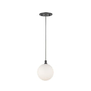 Kuzco Bolla PD3106-BK/OP Pendant, 3W Watt, Black/Opal Glass