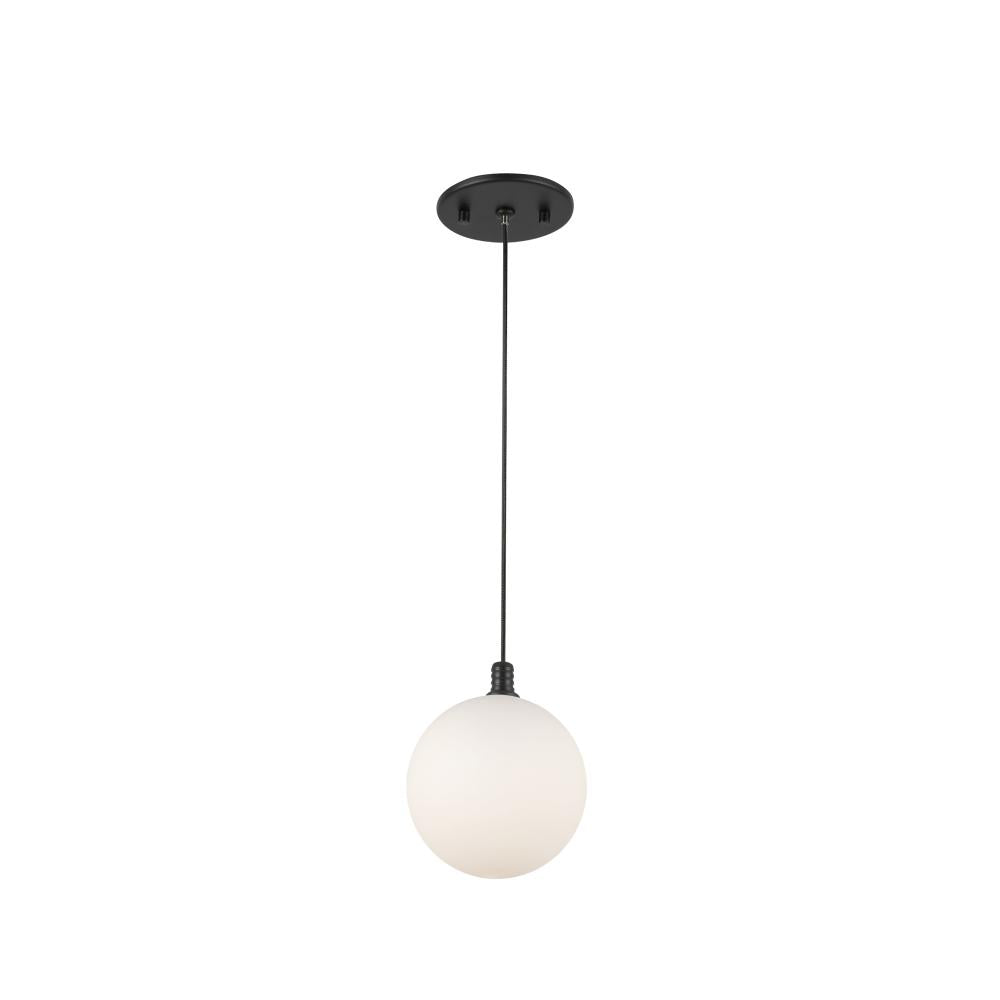 Kuzco Bolla PD3106-BK/OP Pendant, 3W Watt, Black/Opal Glass