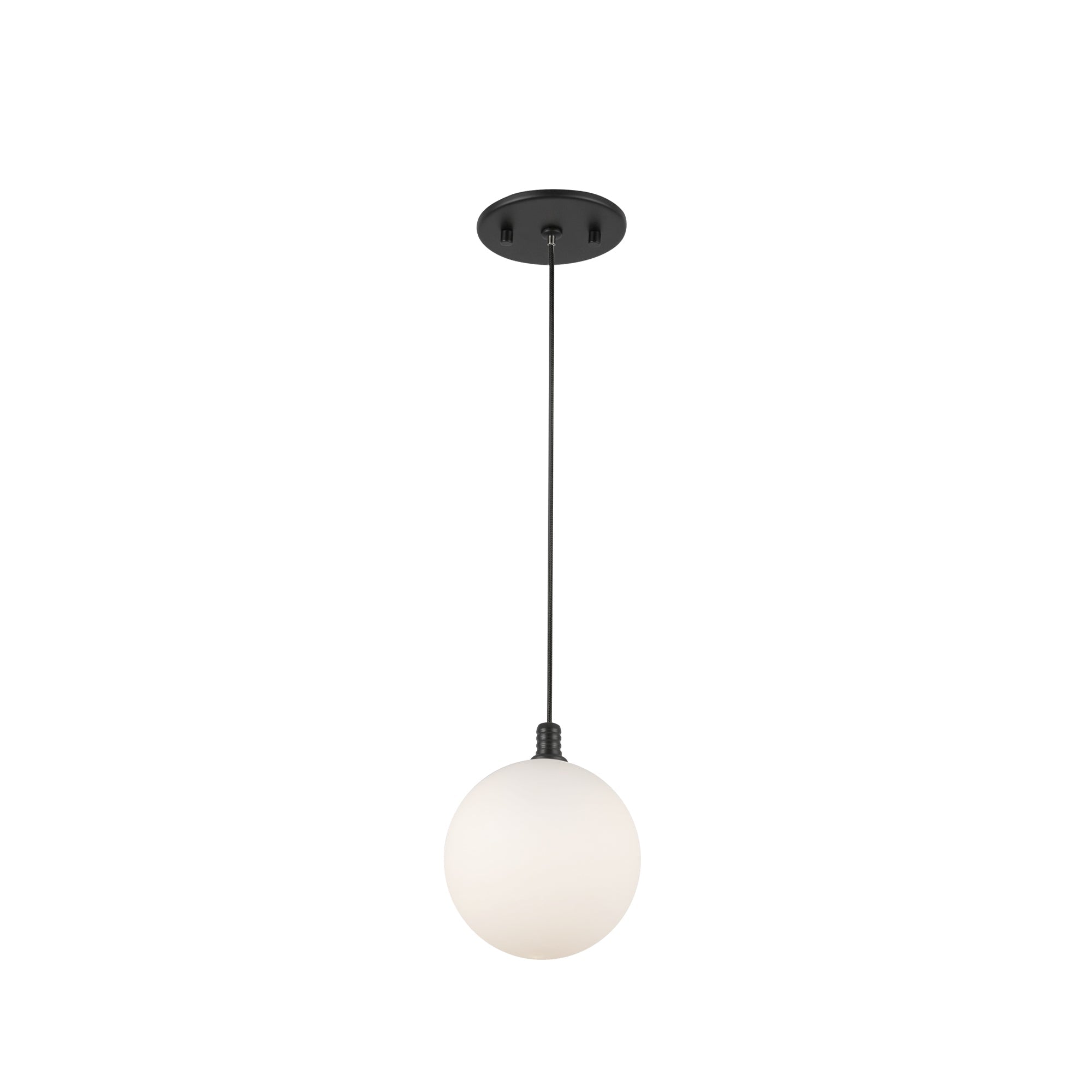 Bolla 5-in Black/Opal Glass LED Pendant