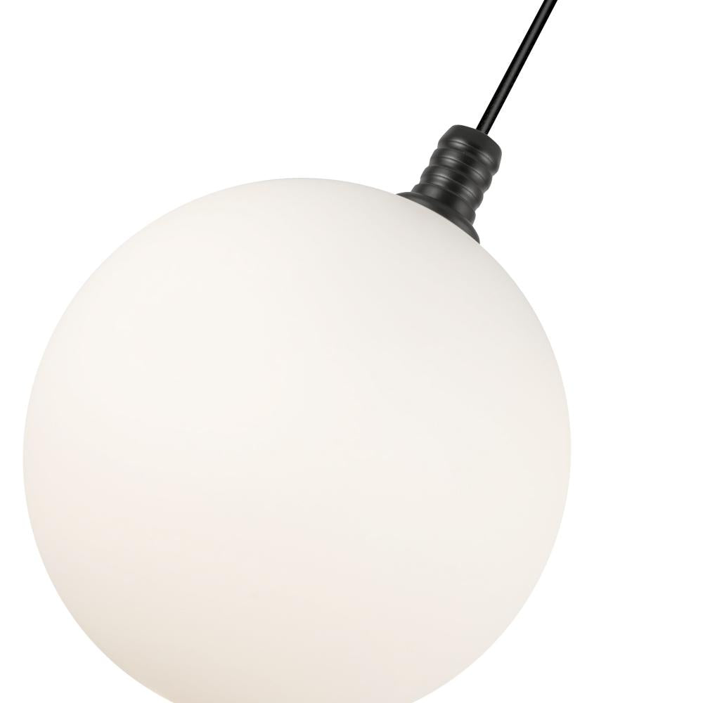 Kuzco Bolla PD3106-BK/OP Pendant, 3W Watt, Black/Opal Glass