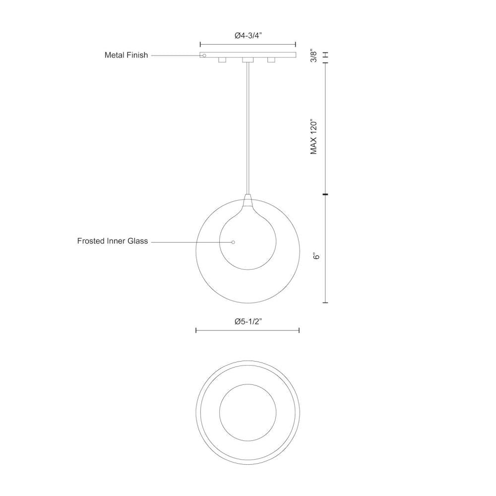 Kuzco Bolla PD3106-OP Pendant, LED, Opal Glass