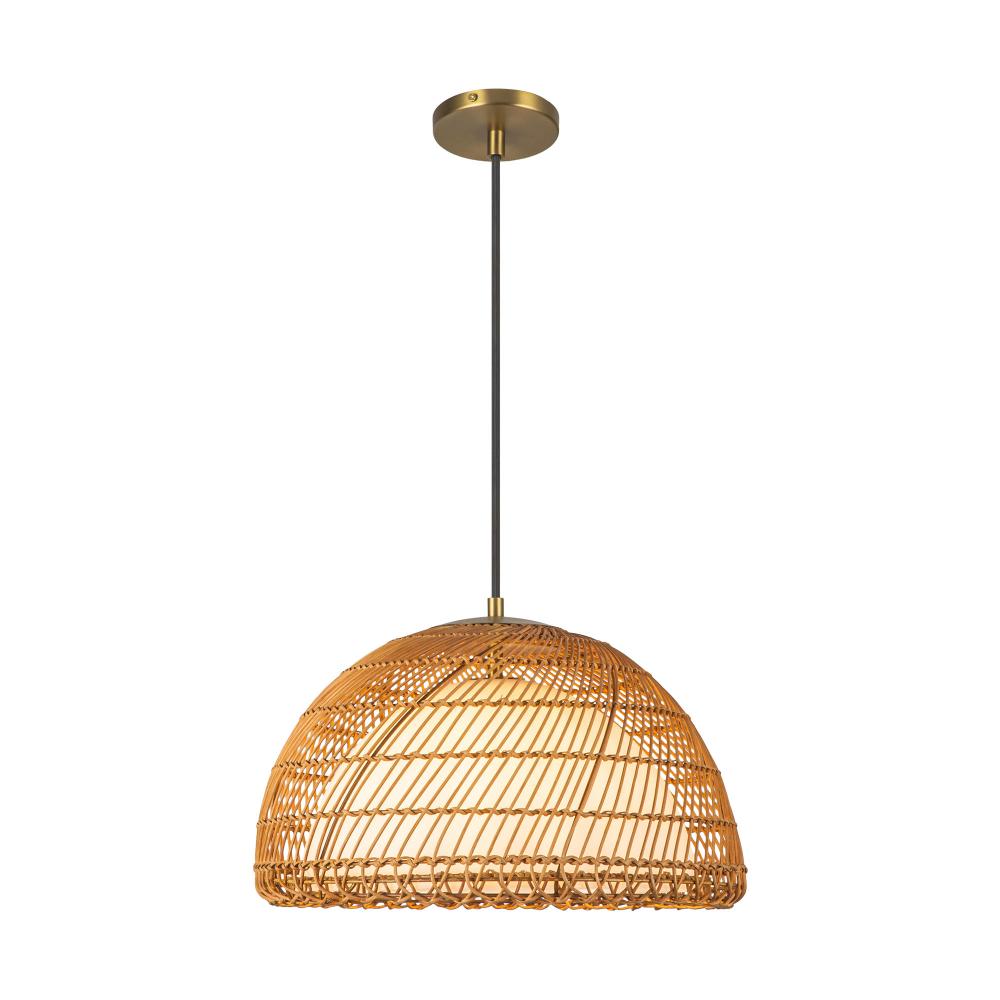 ALORA MOOD Lighting PD631416 Bondi Pendant, UL Damp Rated, Brushed Gold/Opal