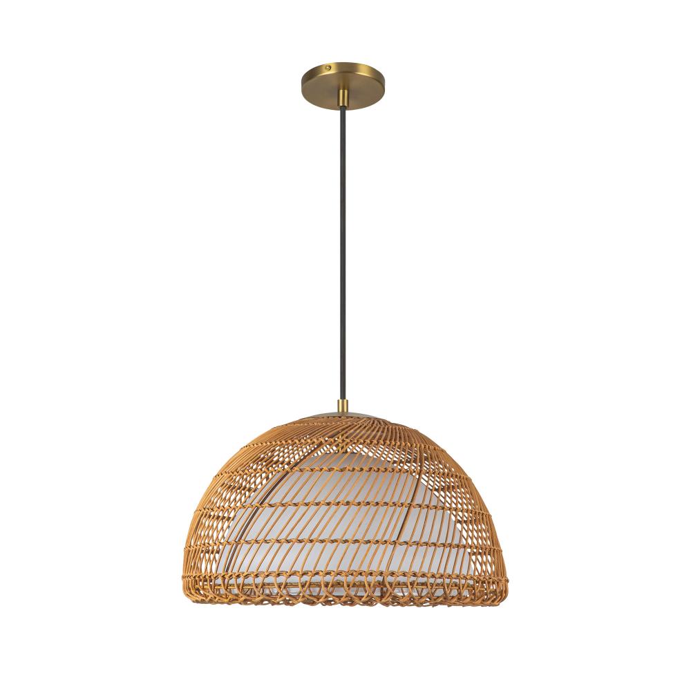 ALORA MOOD Lighting PD631416 Bondi Pendant, UL Damp Rated, Brushed Gold/Opal