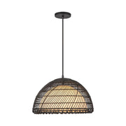 ALORA MOOD Lighting PD631416MBOP Pendant, 1 Light, Matte Black/Opal